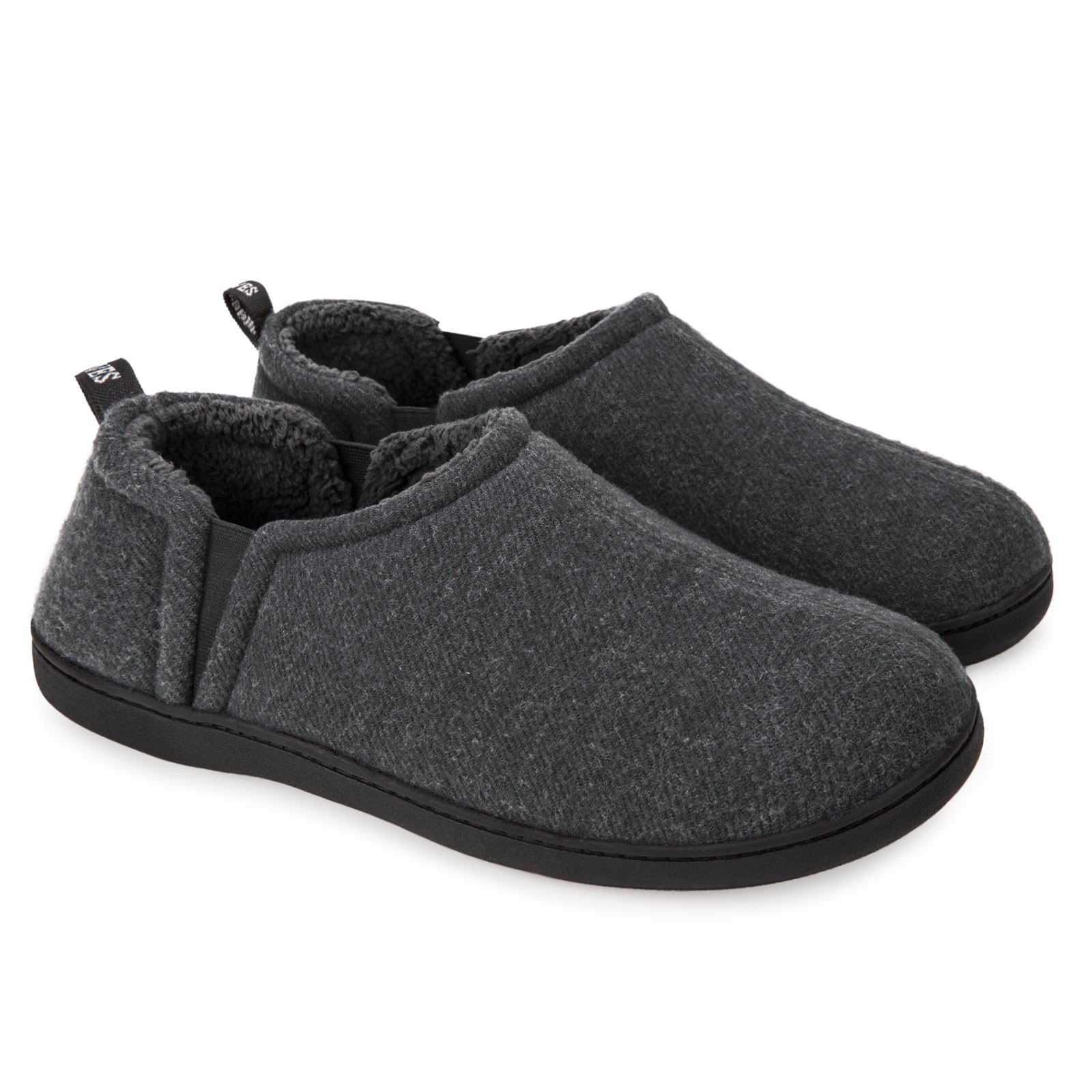Snug Leaves Men's Fuzzy Wool Felt Memory Foam Slippers with Non-Slip Sole